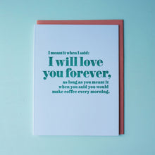 Load image into Gallery viewer, Morning Coffee Letterpress Love Card