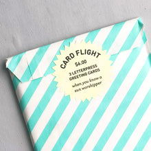 Load image into Gallery viewer, Card Flight: Sun Worshipper - Three Letterpress Greeting Cards