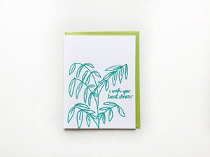 I Wish You Lived Closer Illustrated Plant Letterpress Miss You Card