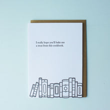 Load image into Gallery viewer, Cookbook Treat Bookish Letterpress Card