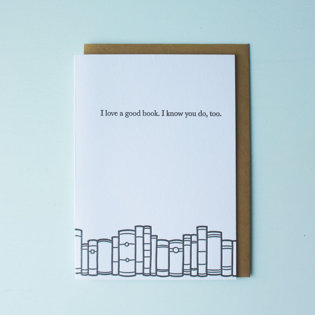 Love a Good Book Bookish Letterpress Card