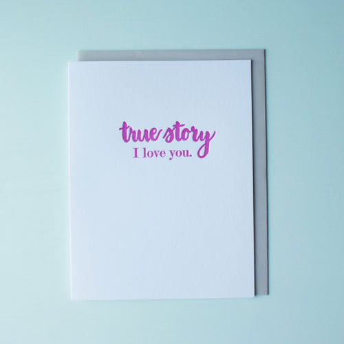 SALE: True Story Letterpress Love Card