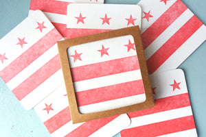 DC Flag Letterpress Coasters