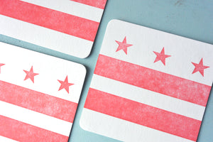 DC Flag Letterpress Coasters