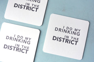 Drinking in the District Letterpress Coasters
