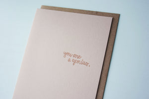 SALE: You Are A Genius Letterpress Encouragement Card