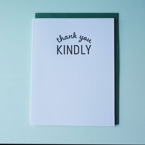 Sale: Thank You Kindly Letterpress Thank You Card